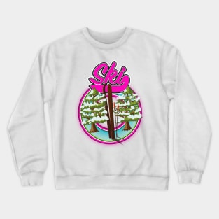 vintage ski pink logo Crewneck Sweatshirt